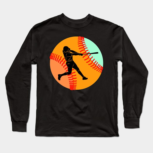 Baseball Player Dunks Silhouette Long Sleeve T-Shirt by Hound mom